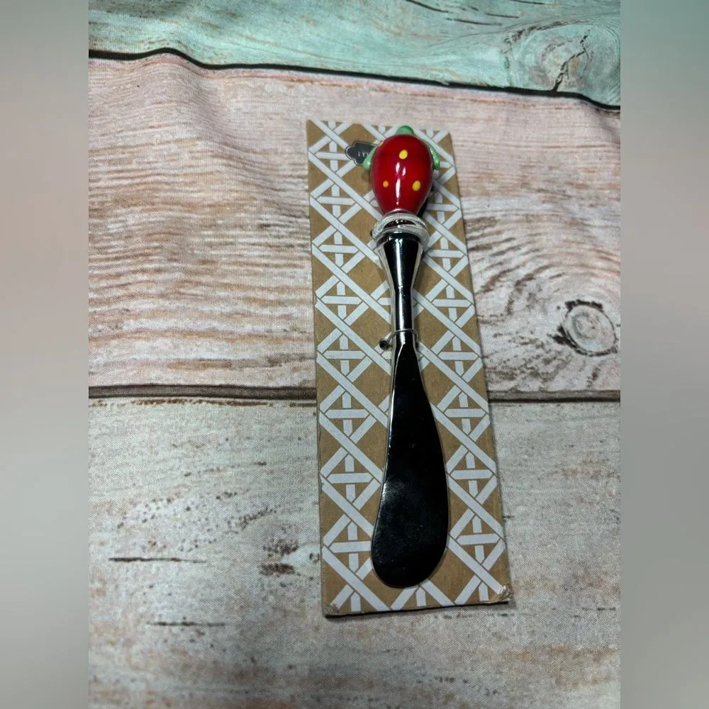 New Mud Pie Strawberry Glass Fruit Spreader
